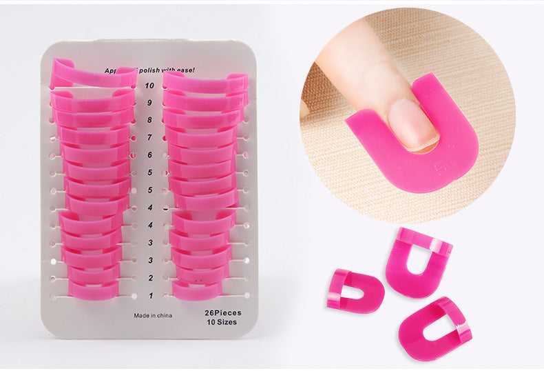 JMT-071690 Nail Polish Application Clip in Red - 14.8CM x 8.5CM, Protective Tool for Easy Nail Painting