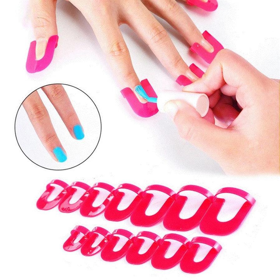 JMT-071690 Nail Polish Application Clip in Red - 14.8CM x 8.5CM, Protective Tool for Easy Nail Painting