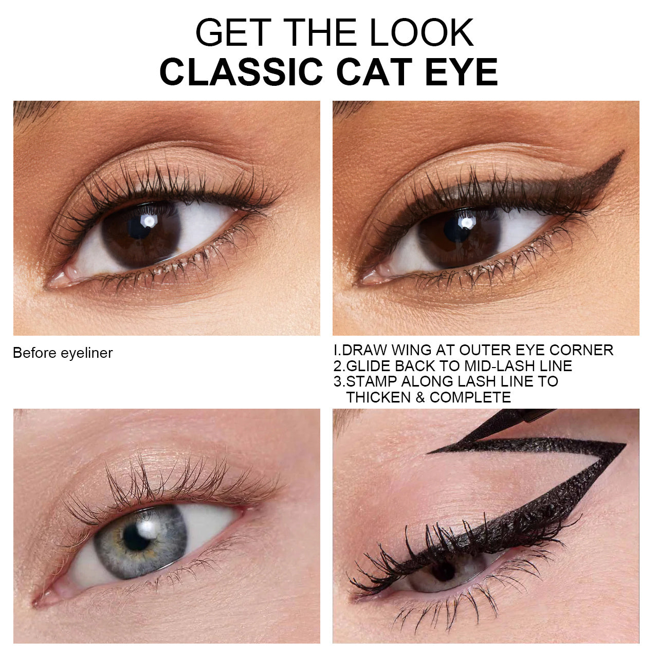 JMT-071818 Double Head Seal Liquid Eyeliner - Long-Lasting, Waterproof, Smudge-Proof Formula with Precision Stamp Application