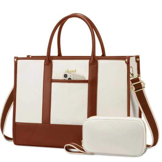 JMT-072202 Lightweight Laptop Tote Bag for Women - 15.6 Inch Large Teacher Purse and Briefcase for Office Use