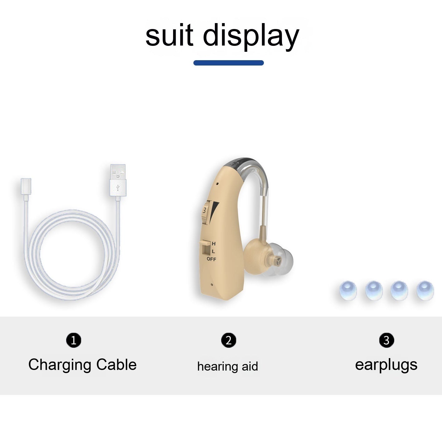 JMT-072202 Wireless Stealth Charging Ear-back Sound Amplifier with USB Power and 12+ Hour Battery Life
