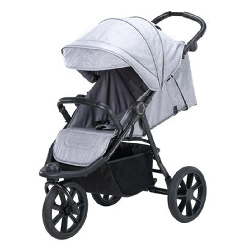 JMT-072522 All-Terrain 3-Wheel Baby Stroller with Easy One-Hand Fold and In-Seat Suspension