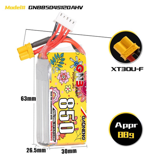 JMT-072714 High Energy 850mAh 4S 15.2V 120C Model Airplane Battery with XT30 Plug
