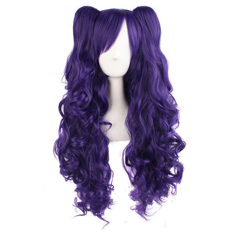 JMT-072906 Medium Long Double Ponytail Anime Character Wig Set - High Temperature Wire, Suitable for Any Skin Tone and Face Shape
