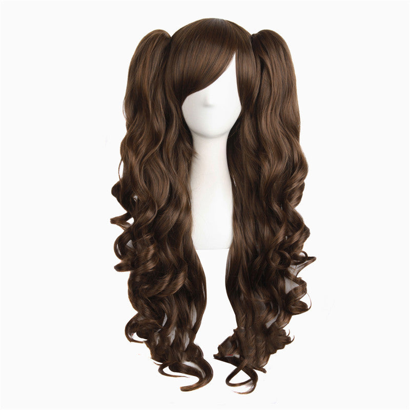 JMT-072906 Medium Long Double Ponytail Anime Character Wig Set - High Temperature Wire, Suitable for Any Skin Tone and Face Shape
