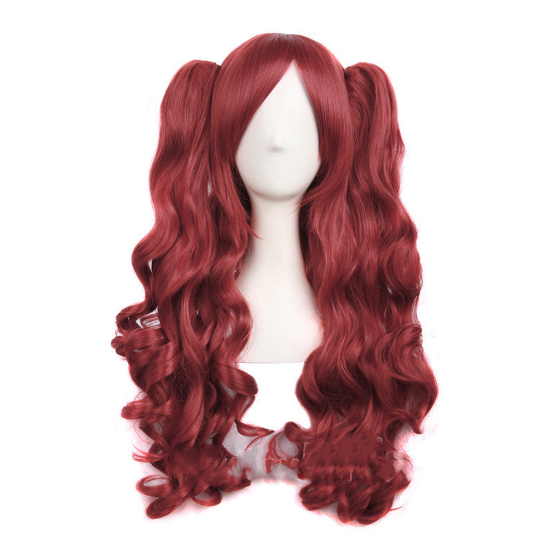 JMT-072906 Medium Long Double Ponytail Anime Character Wig Set - High Temperature Wire, Suitable for Any Skin Tone and Face Shape