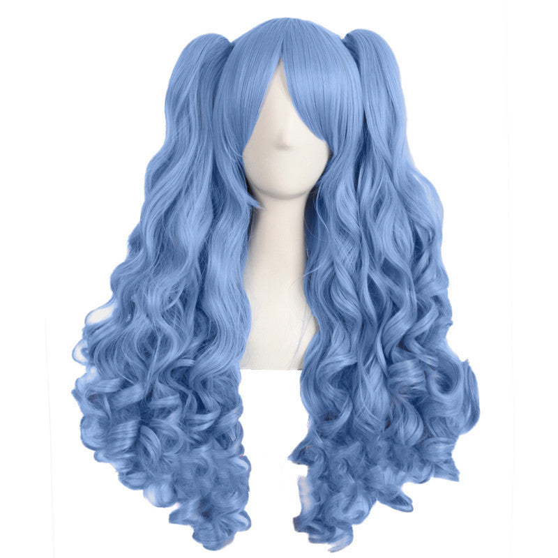 JMT-072906 Medium Long Double Ponytail Anime Character Wig Set - High Temperature Wire, Suitable for Any Skin Tone and Face Shape