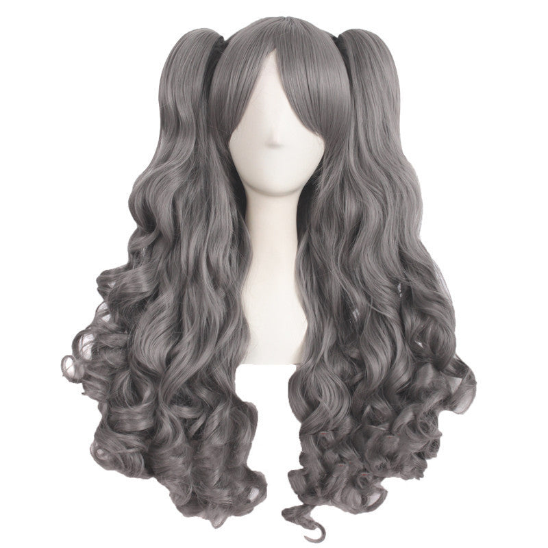 JMT-072906 Medium Long Double Ponytail Anime Character Wig Set - High Temperature Wire, Suitable for Any Skin Tone and Face Shape