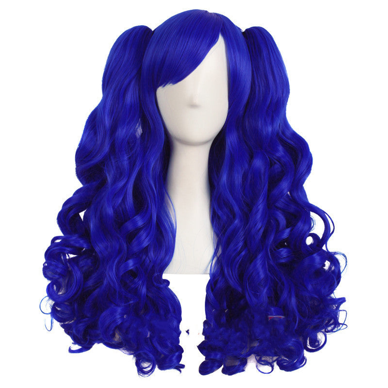 JMT-072906 Medium Long Double Ponytail Anime Character Wig Set - High Temperature Wire, Suitable for Any Skin Tone and Face Shape
