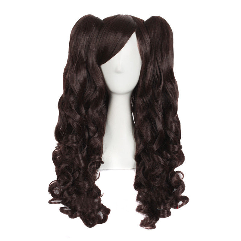 JMT-072906 Medium Long Double Ponytail Anime Character Wig Set - High Temperature Wire, Suitable for Any Skin Tone and Face Shape