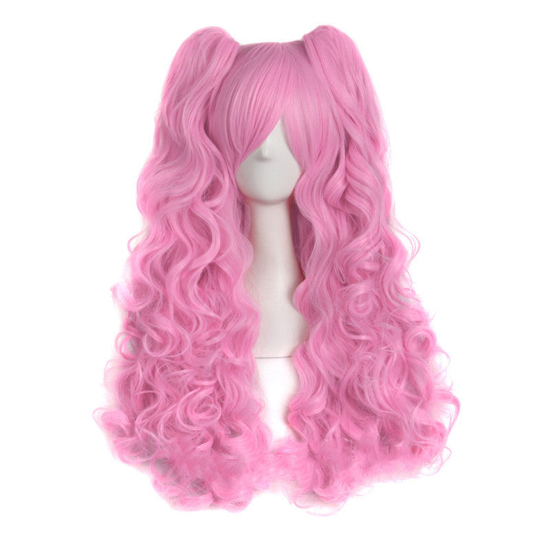 JMT-072906 Medium Long Double Ponytail Anime Character Wig Set - High Temperature Wire, Suitable for Any Skin Tone and Face Shape