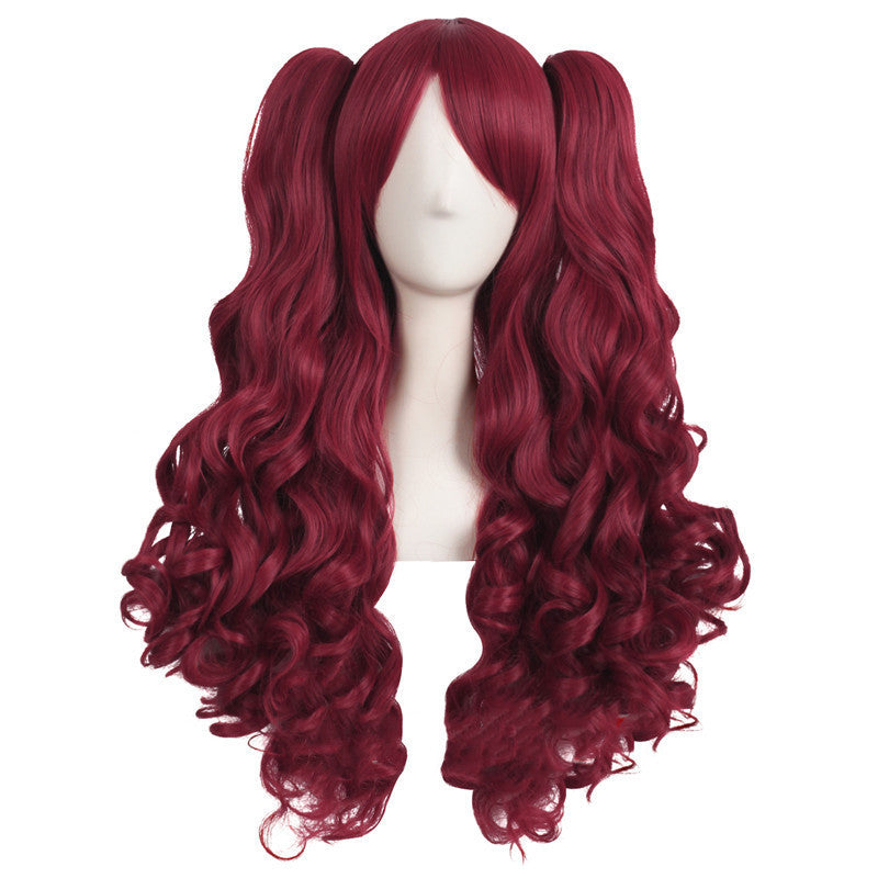 JMT-072906 Medium Long Double Ponytail Anime Character Wig Set - High Temperature Wire, Suitable for Any Skin Tone and Face Shape
