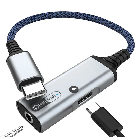 JMT-073034 Type C Earphone and Charging Splitter Adapter for iPhone 15, Samsung, and Google Devices