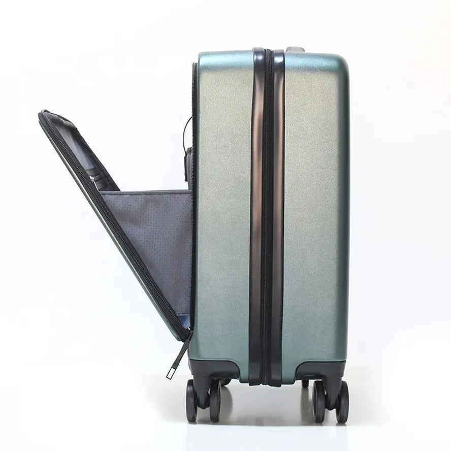 JMT-073098 Smart Carry-On Luggage with Front Laptop Pocket and High-Quality Trolley System