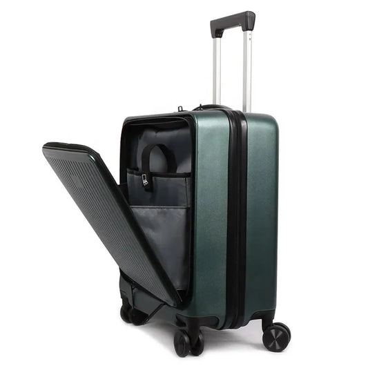 JMT-073098 Smart Carry-On Luggage with Front Laptop Pocket and High-Quality Trolley System