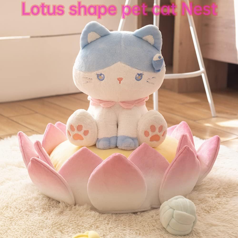 JMT-073354 Three-Dimensional Lotus Shape Cat Sofa Bed - Soft and Comfortable Indoor Pet Cushion, Detachable and Non-Slip Design