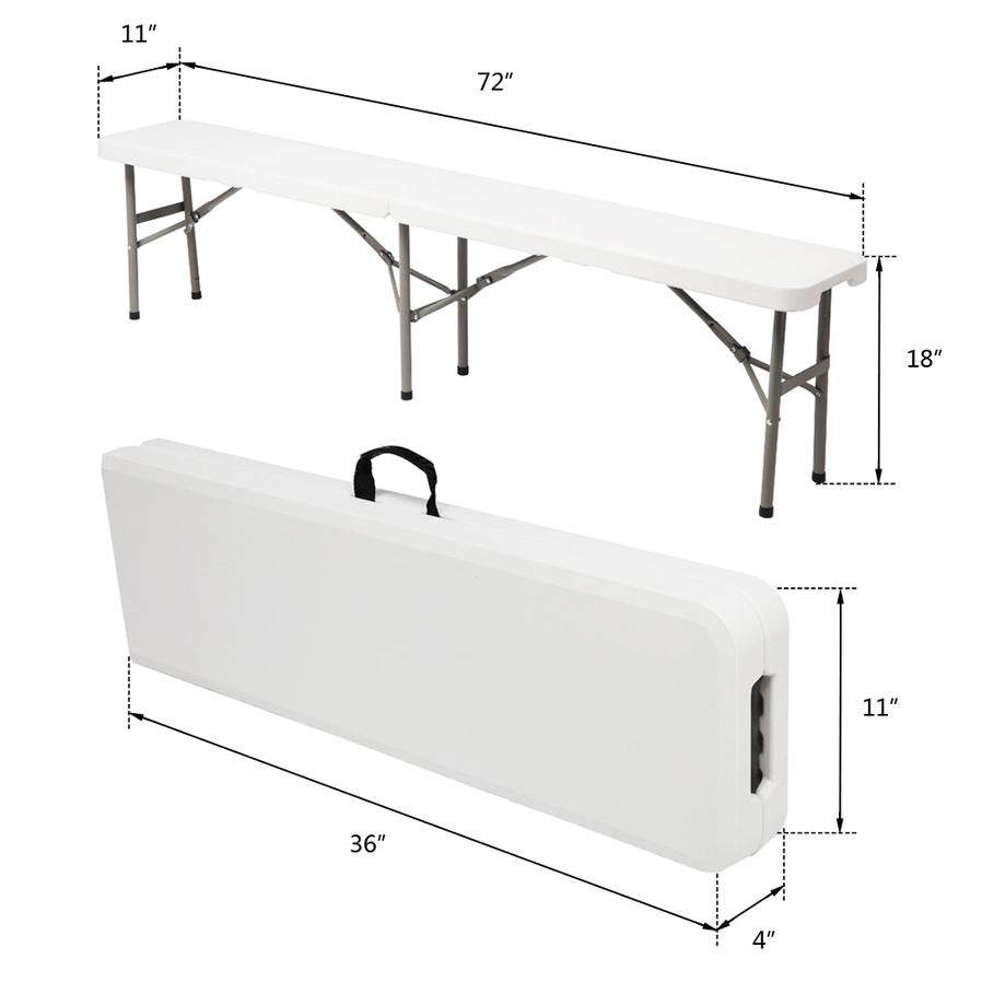JMT-073418 6FT Foldable Outdoor Patio Bench with Durable Construction