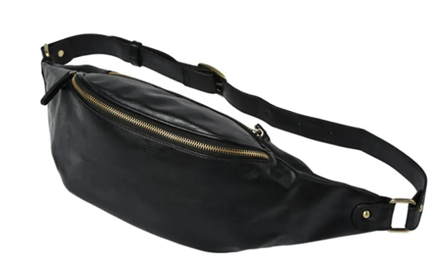 JMT-073418 Casual Outdoor Men's Crossbody Chest Bag in Waxed Canvas and Leather