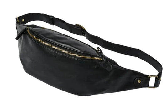 JMT-073418 Casual Outdoor Men's Crossbody Chest Bag in Waxed Canvas and Leather