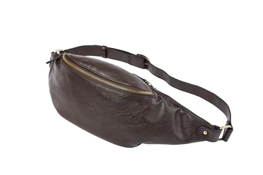 JMT-073418 Casual Outdoor Men's Crossbody Chest Bag in Waxed Canvas and Leather