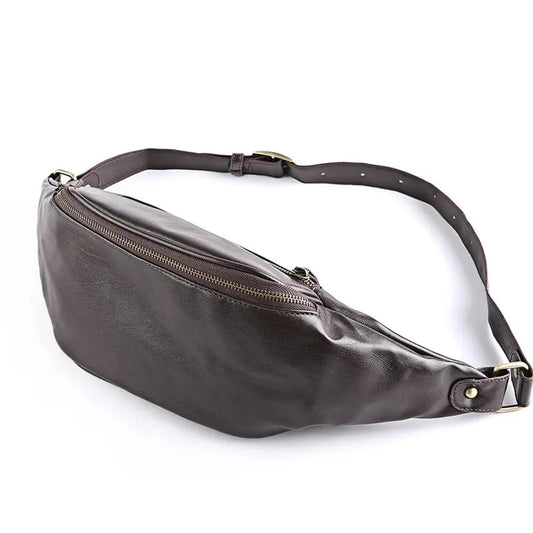 JMT-073418 Casual Outdoor Men's Crossbody Chest Bag in Waxed Canvas and Leather