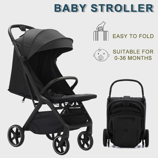 JMT-073674 Portable Foldable Aluminium Baby Stroller for Travel, Lightweight Baby Pushchair for Newborns