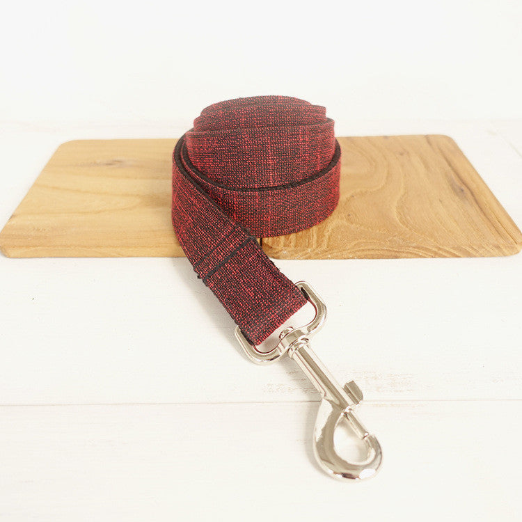 JMT-074186 Red Canvas Dog Collar with Metal Buckle - Comfortable & Stylish, Durable Polyester Fabric, Various Sizes Available