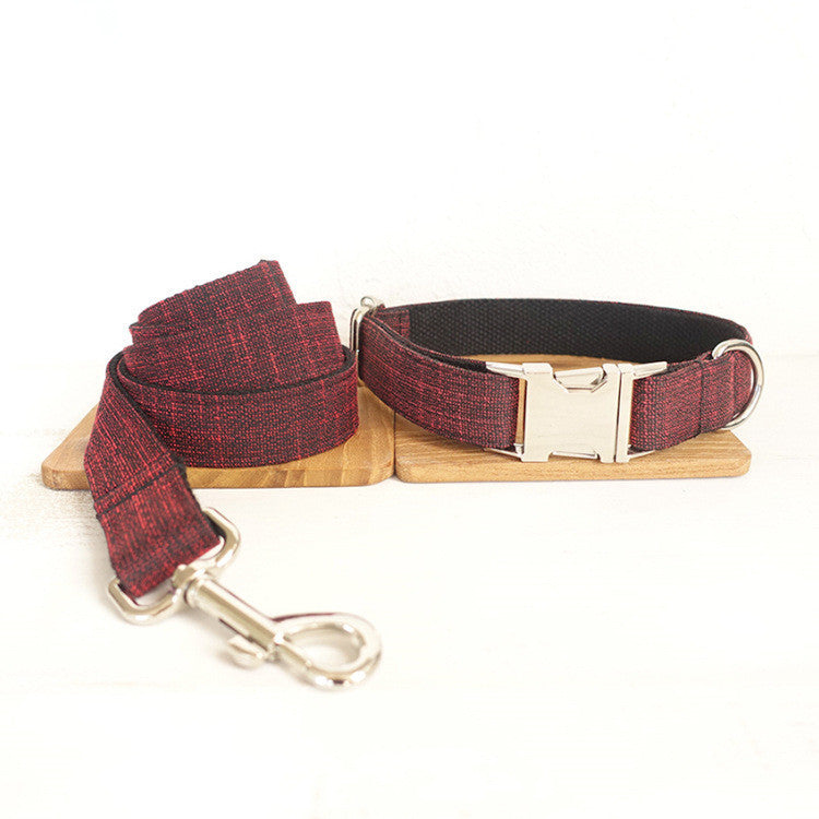 JMT-074186 Red Canvas Dog Collar with Metal Buckle - Comfortable & Stylish, Durable Polyester Fabric, Various Sizes Available