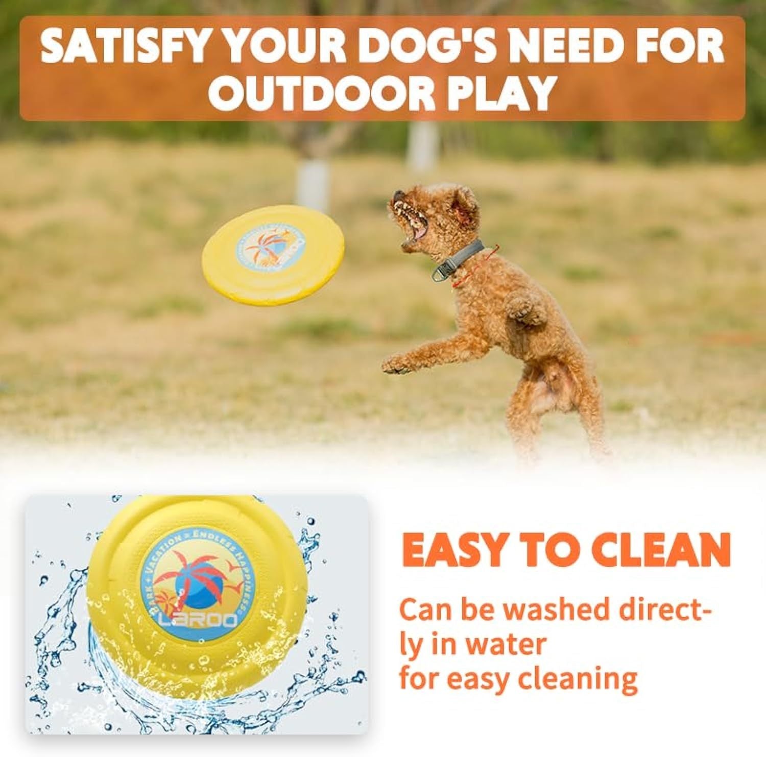 JMT-074506 Durable Interactive Flying Disc for Medium to Large Dogs - Ideal for Outdoor Fun and Summer Activities