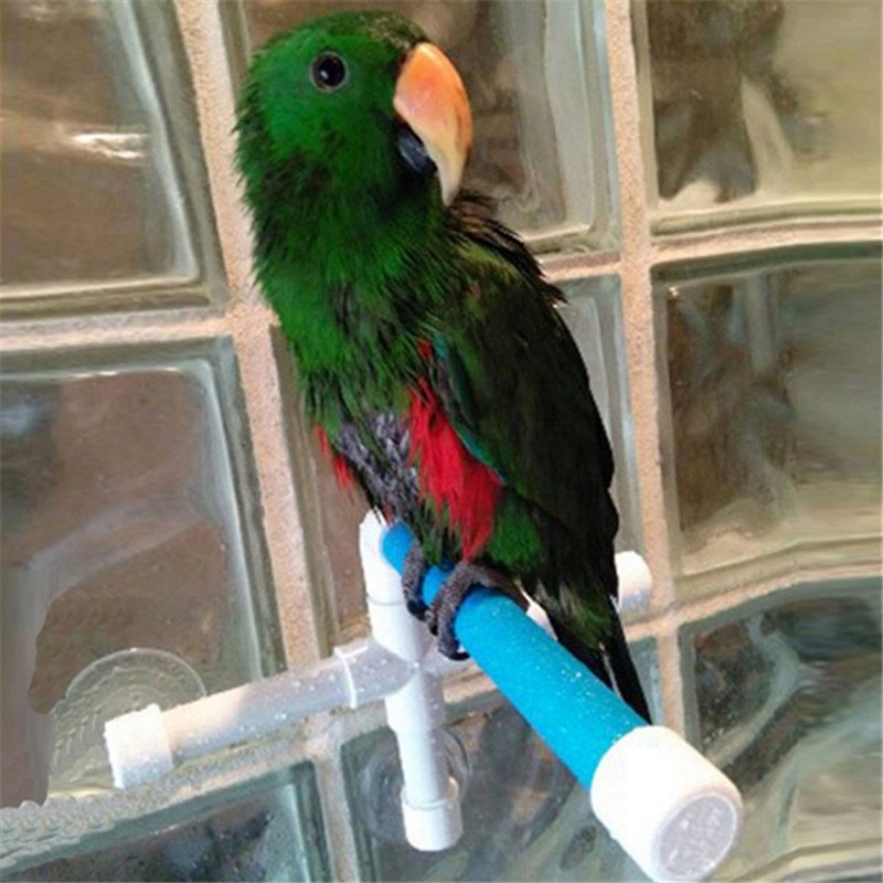 JMT-074762 Bird Shower Rod Stand for Medium to Large Birds - Foldable Design with Suction Cups for Easy Shower Use