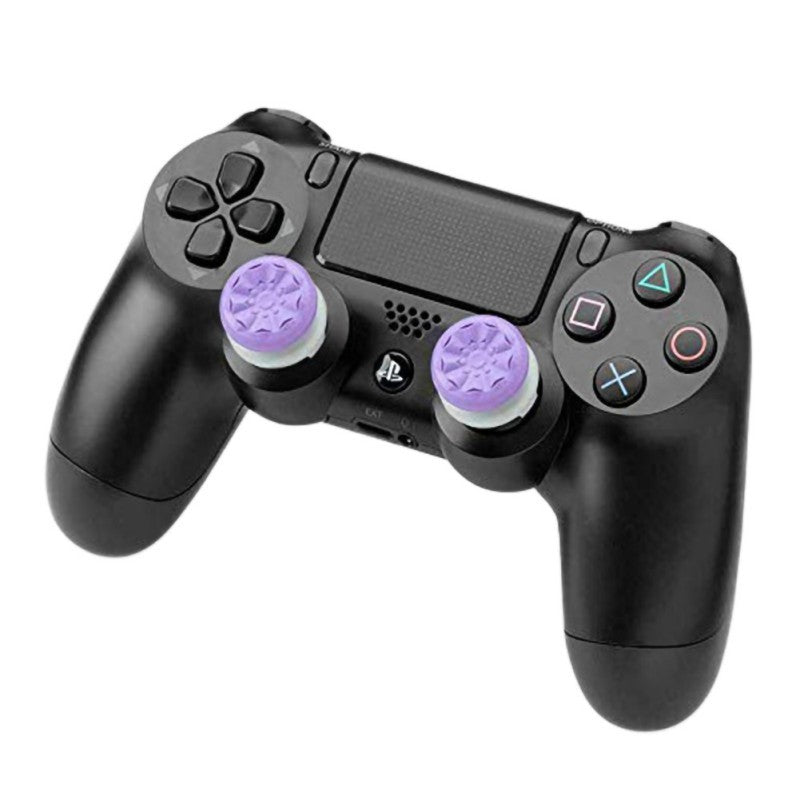 JMT-075146 PS4 Thumb Grip Extender - Durable ABS Controller Accessories in Black, Red, and Purple