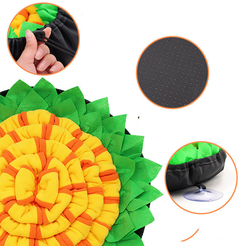 JMT-075146 Pet Sniffing Training Mat for Dogs and Cats - Anti-Choking Feeding Bowl, Polar Fleece, 50x50 cm