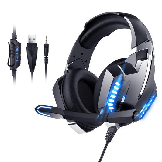 JMT-075338 Wired Gaming Headset with Microphone - ONIKUMA K18, 3.5mm Plug, 20Hz-20kHz Frequency Response, Comfortable Protein Skin Ear Cushions
