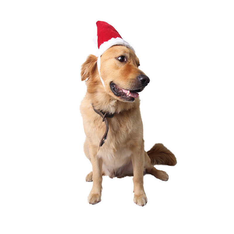 JMT-075466 Christmas Pet Red Hats for Cats and Dogs - Soft Plush Material - Available in Sizes S and L