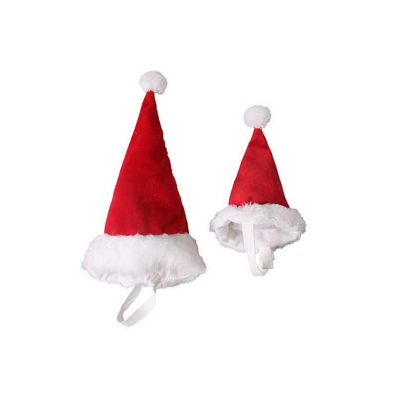 JMT-075466 Christmas Pet Red Hats for Cats and Dogs - Soft Plush Material - Available in Sizes S and L