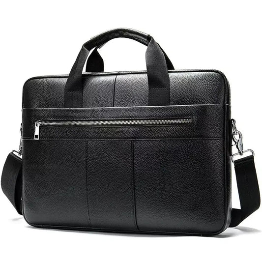 JMT-075658 Men's Genuine Leather Business Executive Laptop Bag - Versatile Briefcase for Office and Documents