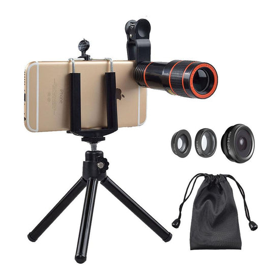 JMT-075850 4-in-1 Cell Phone Lens Kit: Telephoto, Fisheye, Wide Angle, Macro