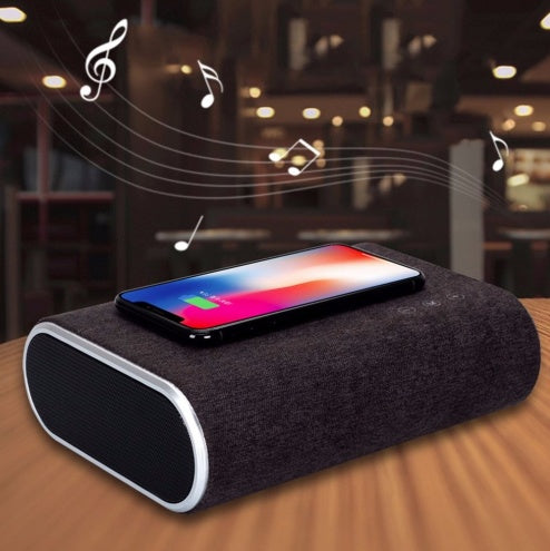 JMT-075850 Wireless Charging Bluetooth Speaker with Dual Stereo Sound and Over-voltage Protection