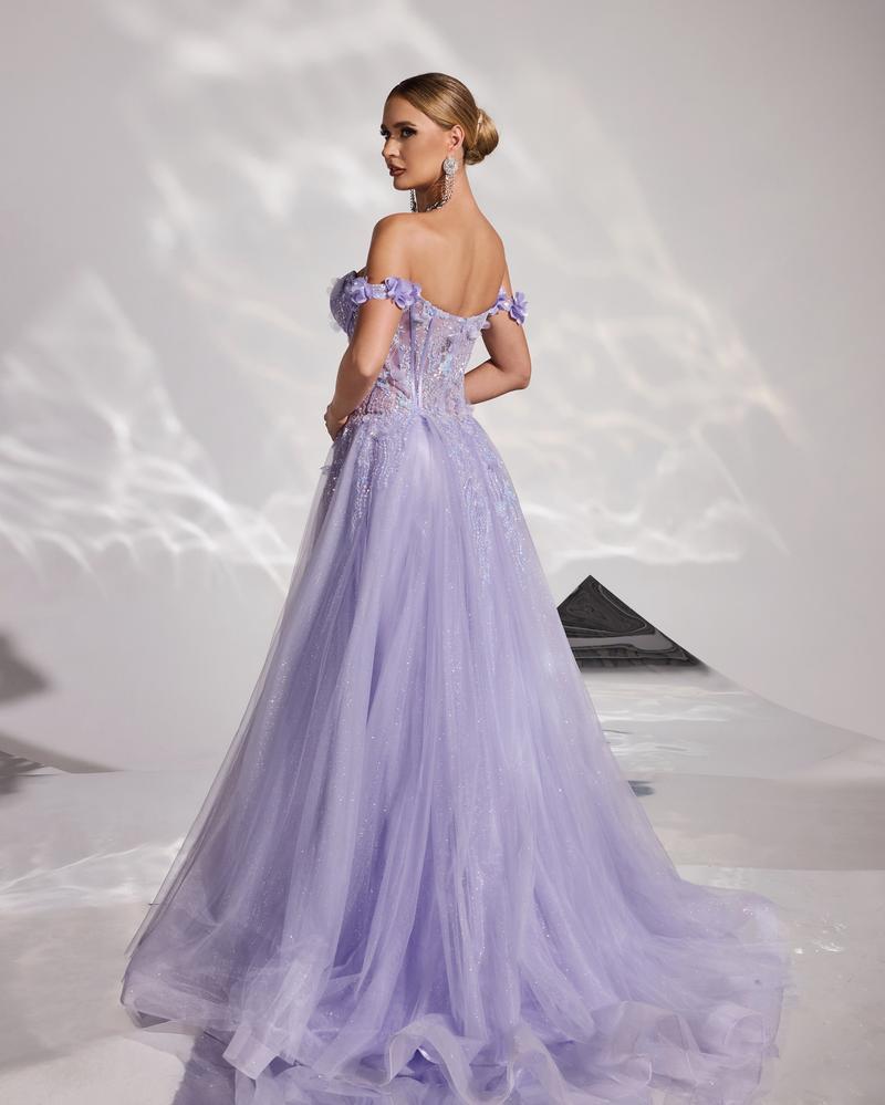 JMT-075914 Elegant Women's Evening Gown in Purple - Model SH0177