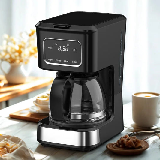 JMT-076106 High Glass Coffee Machine with 6-Cup Capacity and Non-Stick Warm Plate