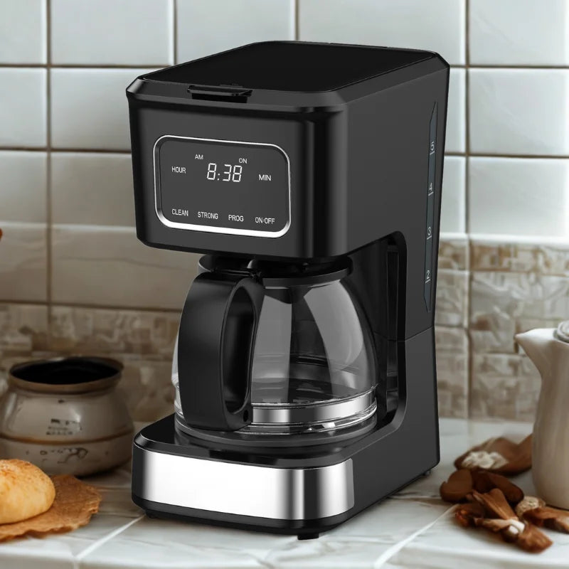 JMT-076106 High Glass Coffee Machine with 6-Cup Capacity and Non-Stick Warm Plate