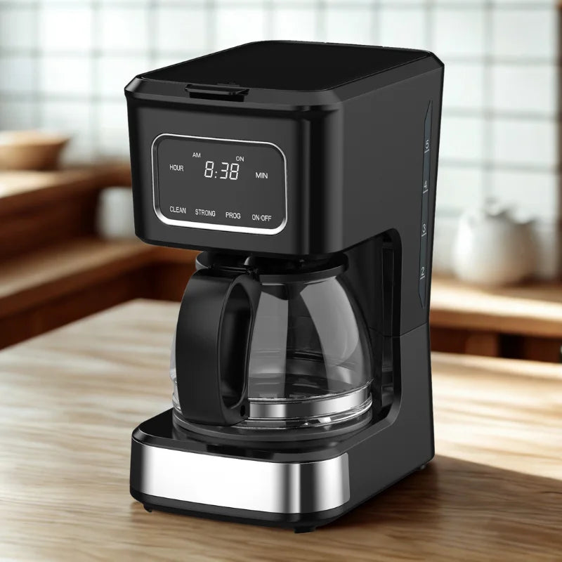 JMT-076106 High Glass Coffee Machine with 6-Cup Capacity and Non-Stick Warm Plate
