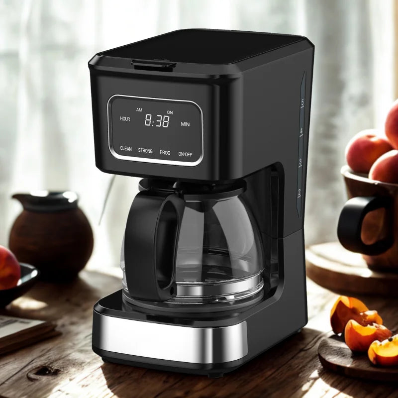 JMT-076106 High Glass Coffee Machine with 6-Cup Capacity and Non-Stick Warm Plate