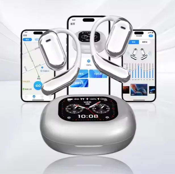JMT-076170 AI Language Translation Wireless Earbuds with LCD Touch Screen and Bluetooth Connectivity