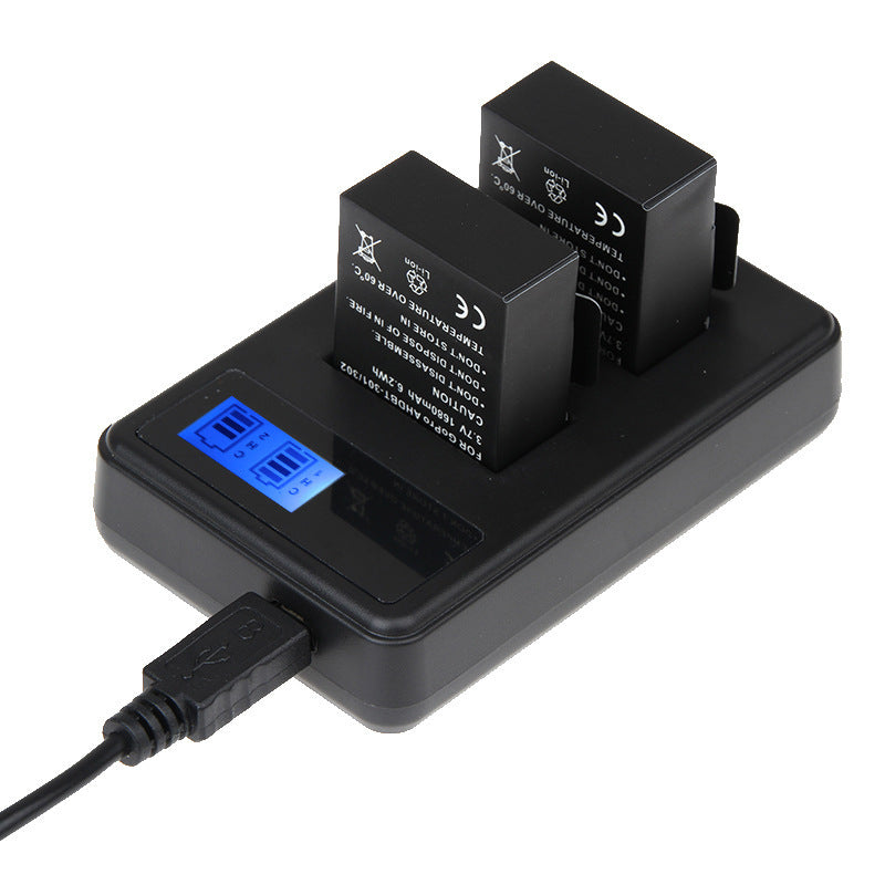 JMT-076362 Dual Battery Charger with LCD Power Display for Gopro Hero3/3+