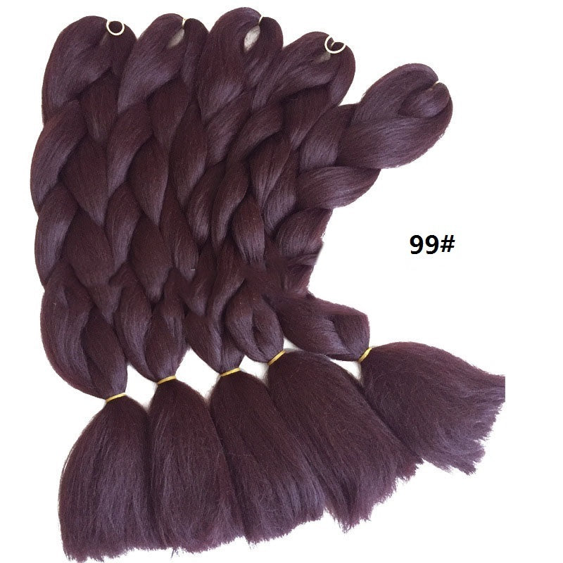 JMT-076362 Jumbo Braiding Hair Crochet Braids for Kids and Women - 24in Straight High Temperature Fiber, Pure Color