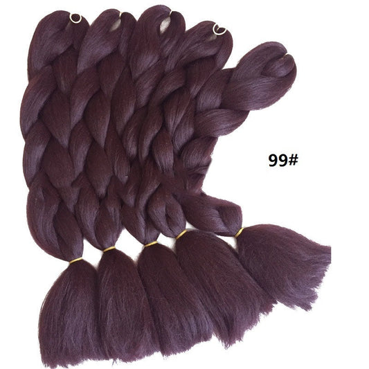 JMT-076362 Jumbo Braiding Hair Crochet Braids for Kids and Women - 24in Straight High Temperature Fiber, Pure Color