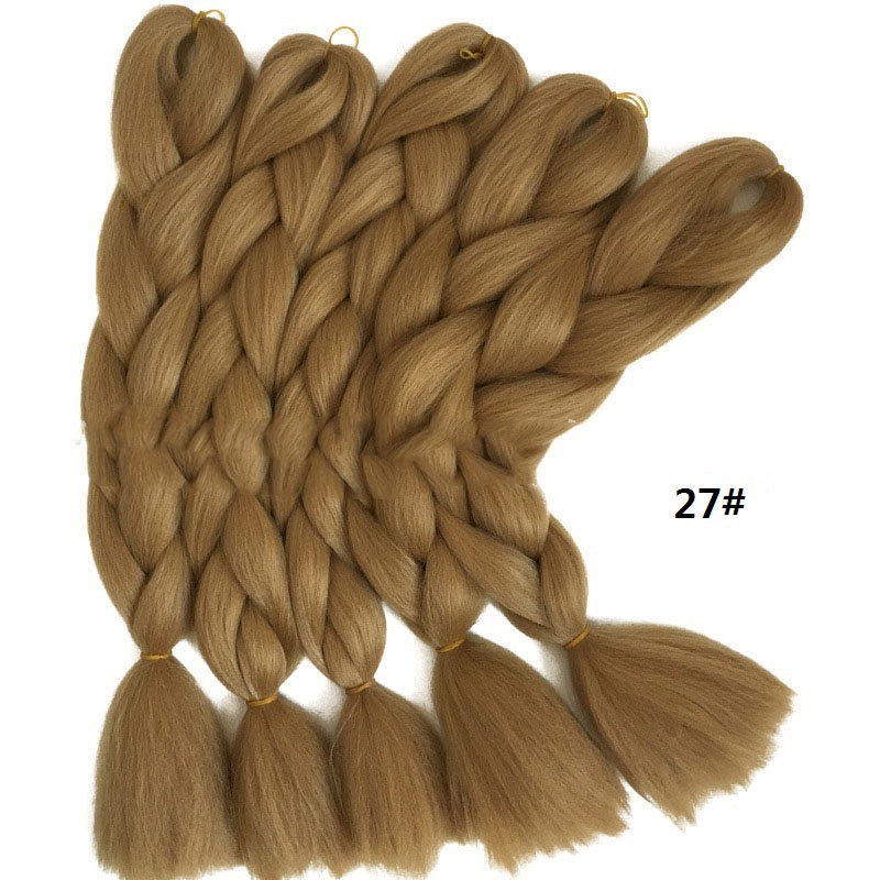 JMT-076362 Jumbo Braiding Hair Crochet Braids for Kids and Women - 24in Straight High Temperature Fiber, Pure Color
