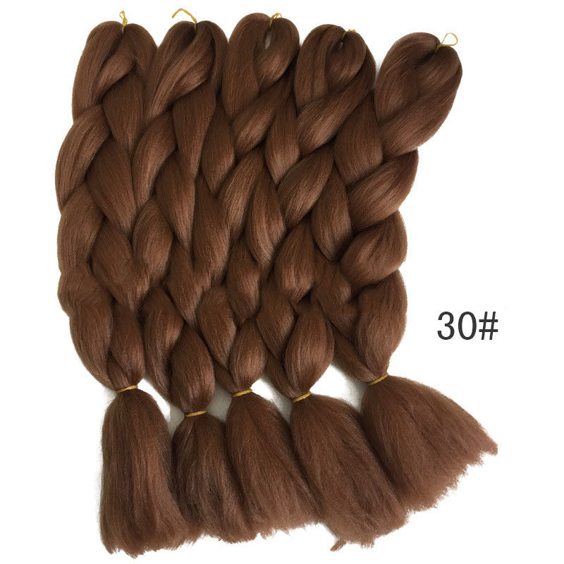 JMT-076362 Jumbo Braiding Hair Crochet Braids for Kids and Women - 24in Straight High Temperature Fiber, Pure Color