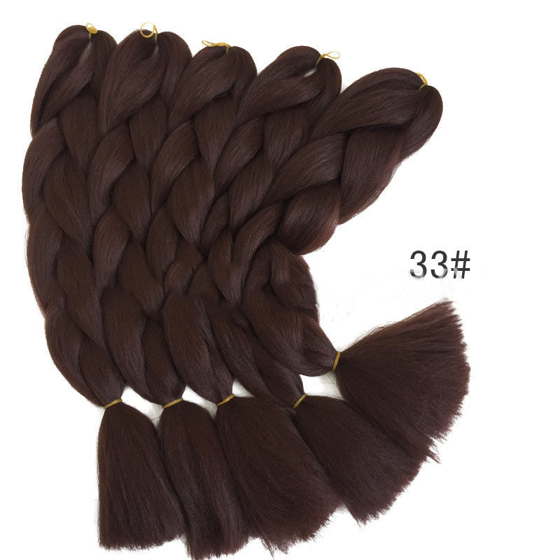 JMT-076362 Jumbo Braiding Hair Crochet Braids for Kids and Women - 24in Straight High Temperature Fiber, Pure Color